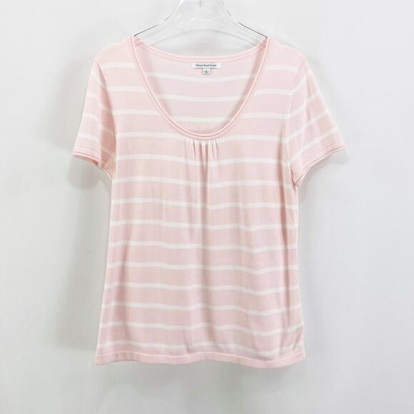 MERCER STREET STUDIO Pink Striped Scoop Neck Tee - Picture 10 of 10